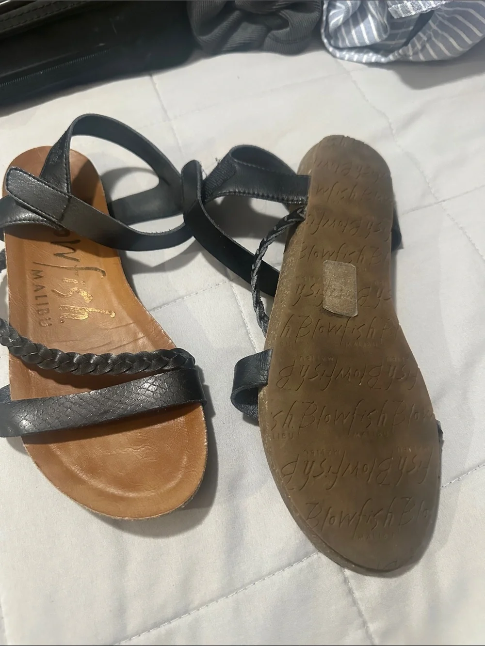 Matisse Black Braided Strap Leather Sandals